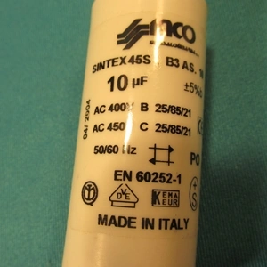 10 uF 450V Kondenzátor, sarus (eredeti) WHIRLPOOL mosógép 