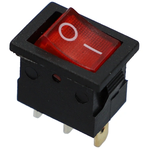 15A/12V DC, 21x15 / 19x13 mm Billenőkapcsoló, piros, számos, kicsi, szögletes, 