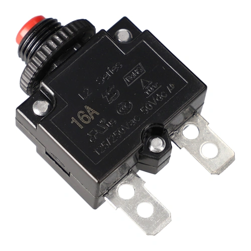 16A/250V 30x15mm Beépíthető túlterhelés és zárlat elleni védelem, reset gomb (univerzális)