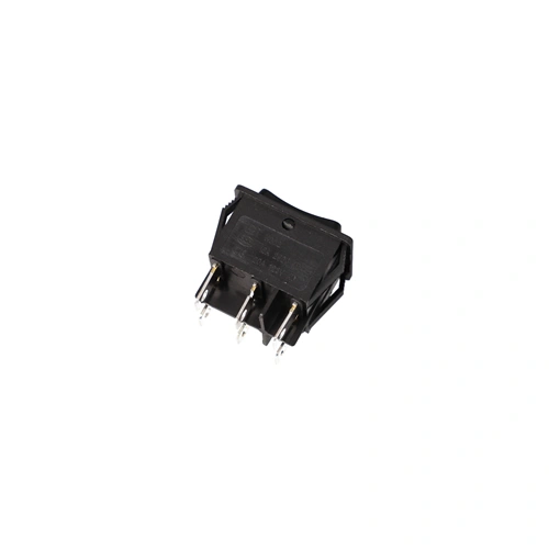 16A/250V 32x25/31x22mm Pillanatkapcsoló szögletes, fekete, 3 állású, 6 pólusú (univerzális)
