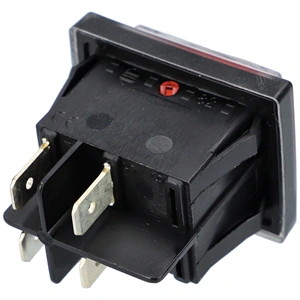 16A/250V AC, 37x30 mm Billenőkapcsoló, piros, számos, porvédővel, széles takarítógép