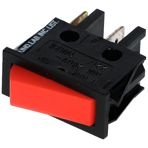 16A/250V Billenőkapcsoló, piros, felirat nélkül  keskeny (univerzális) 