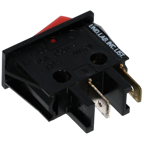 16A/250V Billenőkapcsoló, piros, felirat nélkül  keskeny (univerzális) 