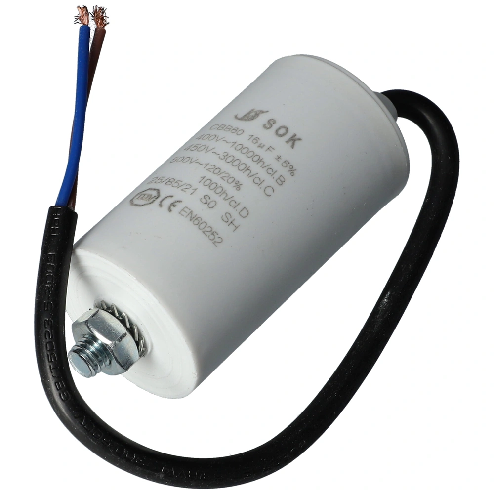 16 uF 500V Kondenzátor, vezetékes (univerzális)