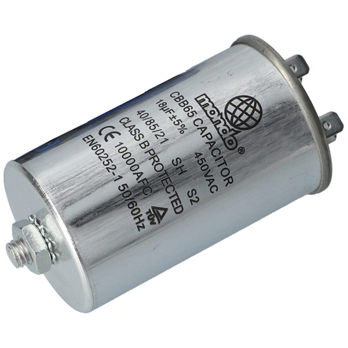 18 uF 450V Kondenzátor, fém, sarus (univerzális)