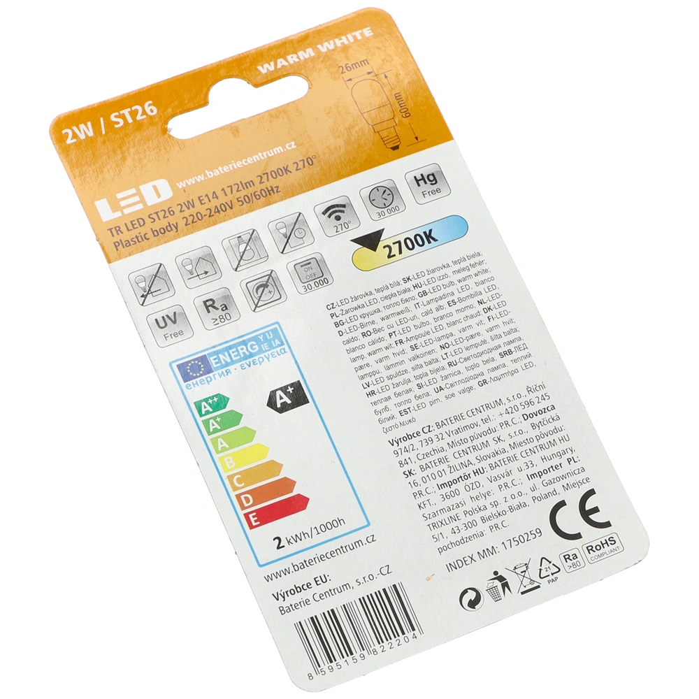 2W Izzó LED E14 TRIXLINE (univerzális) hűtőgép / RENDELÉSRE