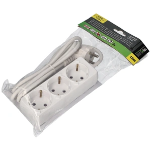 3-as elosztó, 3x1 1,5 m kábel (16A, 230V, 2300W)