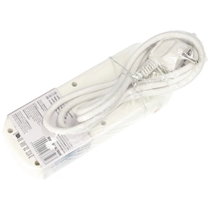 3-as hálózati földelt elosztó, 4 kapcsolóval, 1,5 m, gyerekvédelem, 3x1mm², IP20, 16A, 3500W, fehér, HOME NVK 03K/WH