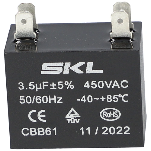 3,5 uF 450V Kondenzátor, sarus téglatest (univerzális)
