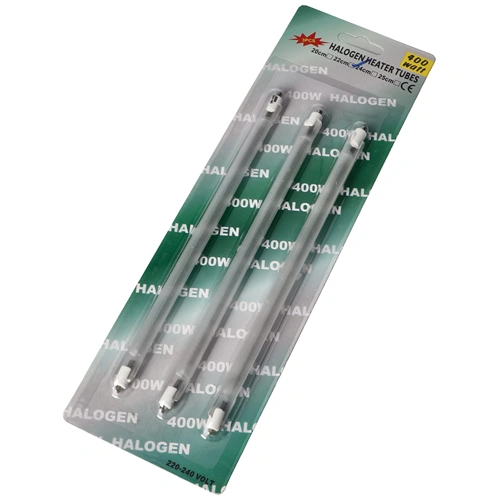 400W fűtőszál halogén üvegcső teljes hossz l=220 mm (3 db/csomag)(FFU912) 400W fűtőszál halogén üvegcső teljes hossz l=220 mm (3 db/csomag)(FFU912)