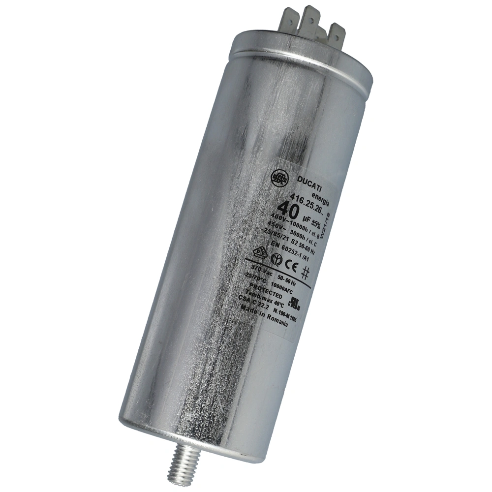 40 uF 450V Kondenzátor, sarus, fémházas (univerzális)  klíma