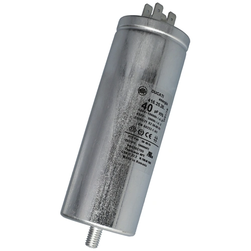 40 uF 450V Kondenzátor, sarus, fémházas (univerzális)  klíma