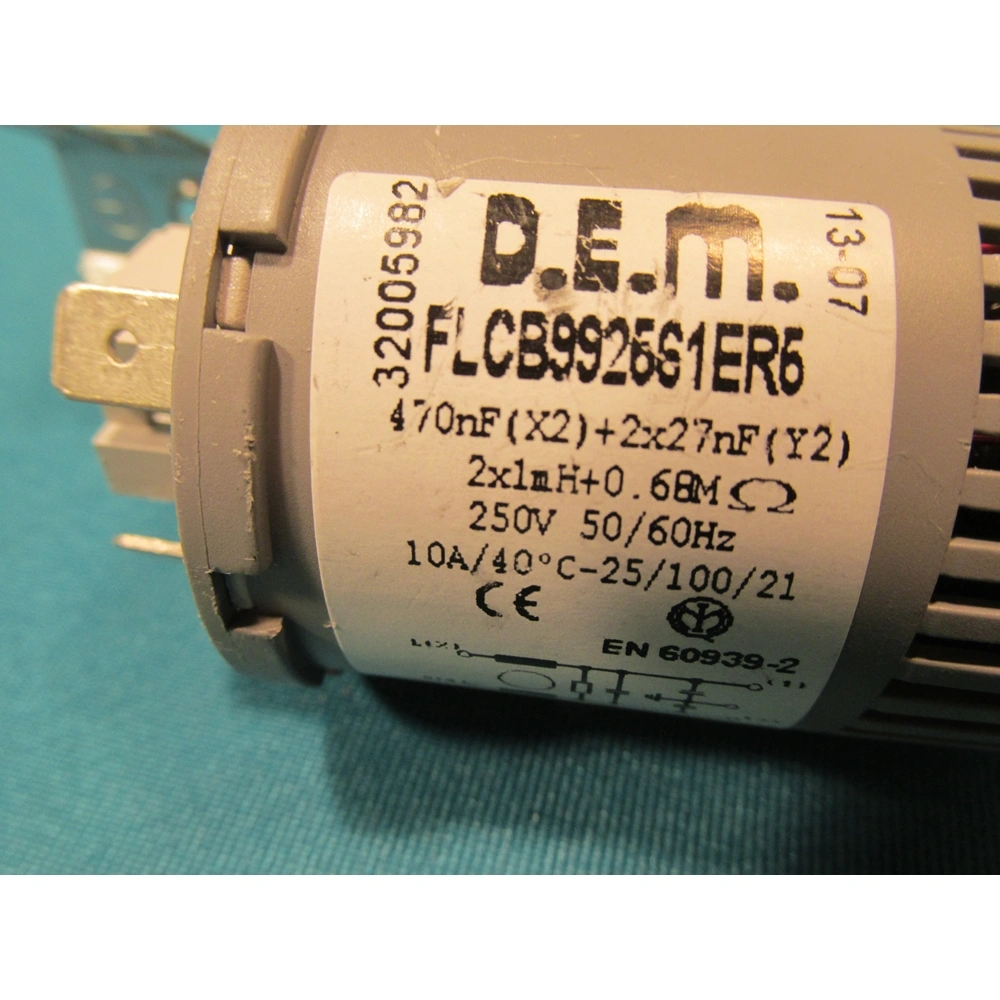 470 uF 250V Kondenzátor, sarus, zavarszűrő (eredeti) WHIRLPOOL mosógép / RENDELÉSRE