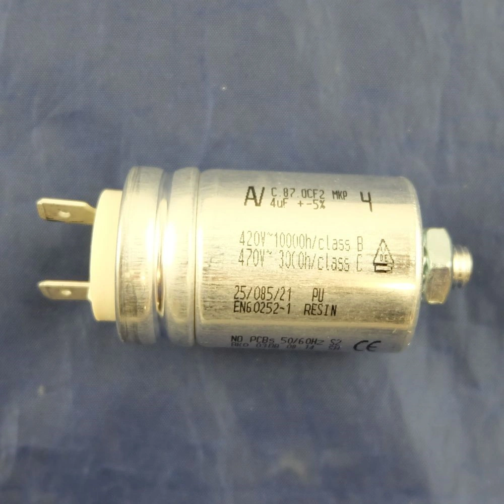 4 uF 470V Kondenzátor, sarus, motor indító, fémházas (eredeti) BEKO mosogatógép / RENDELÉSRE