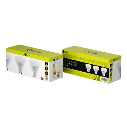 5W GU10 LED fényforrás ( Izzó ), 3000K, 400 lm, 3db / csomag,  G-Tech