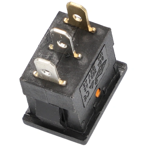 6A/250V AC 21x15 / 19,5x13 mm Billenőkapcsoló, sárga, számos, szögletes