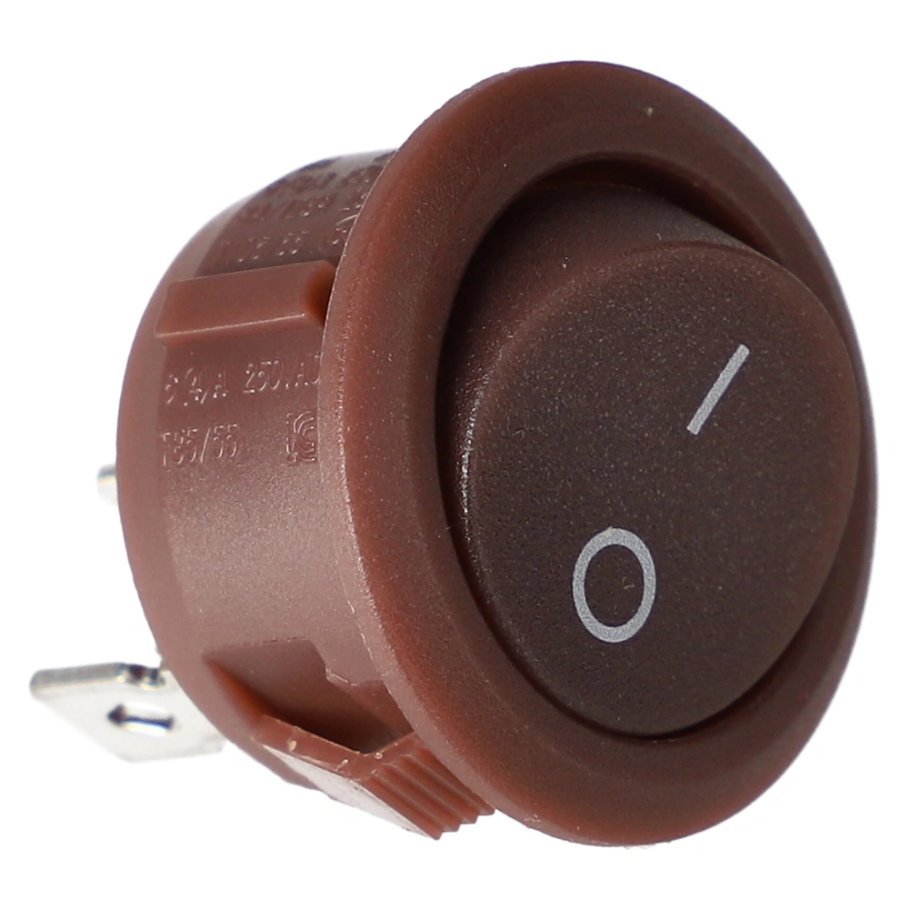 6A/250V AC, 23x21 mm Billenőkapcsoló, barna, számos, kicsi, kerek (univerzális)