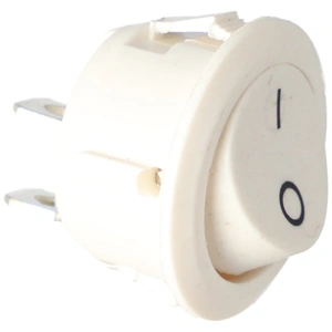 6A/250V AC, 23x21 mm Billenőkapcsoló, fehér, számos, kicsi, kerek (univerzális)