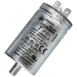 7 uF 475V Kondenzátor, sarus, motor indító, fémházas (eredeti) CANDY szárítógép