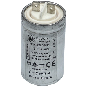 7 uF 475V Kondenzátor, sarus, motor indító, fémházas (eredetivel megegyező minőség) ELECTROLUX szárítógép