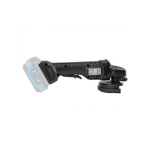 Akkumulátoros sarokcsiszoló géptest (töltő és akku nélkül), szénkefementes, lapát kapcsoló, 125 mm, 18V, HÖGERT HT2E232
