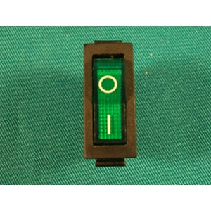 Billenőkapcsoló zöld keskeny számos 15A (UKA028)
