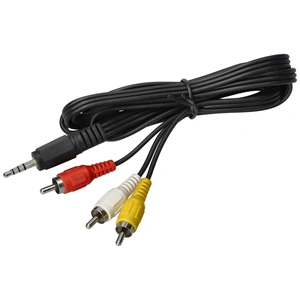 Csatlakozó kábel video kamerához (3xRCA - jackdugó 3,5 mm 4pin )