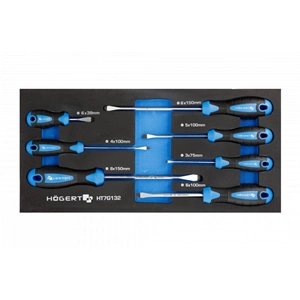 Csavarhúzó készlet, 7 részes, laposfejű csavarhúzók, 395 x 180mm habszivacsban, HÖGERT HT7G132 / RENDELÉSRE