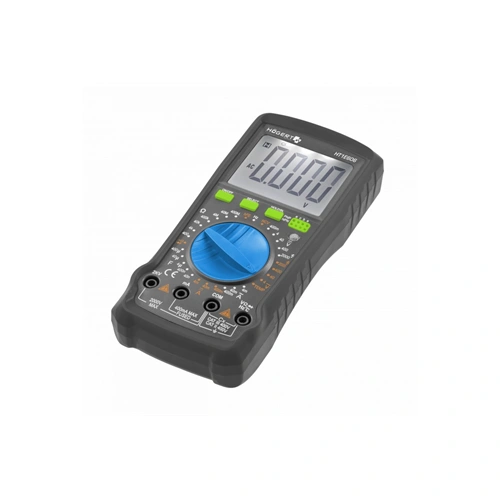 Digitális Multiméter, zseblámpa, LCD kijelző, AC-DC 2000V, 10A, 400 MΩ, HÖGERT HT1E606  / RENDELÉSRE