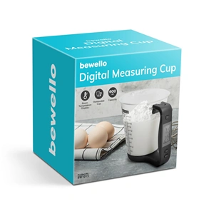 Digitális, konyhai mérőkancsó, elemes, 600 ml, Bewello