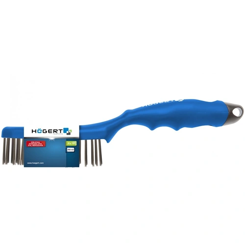 Drótkefe ABS műanyag nyéllel, rozsdamentes szálak, 4x15 250 mm, HÖGERT HT3B622