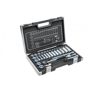 Dugókulcs készlet racsnis hajtószár 3/8", 36 részes, Élettartam garancia, HÖGERT HT1R465