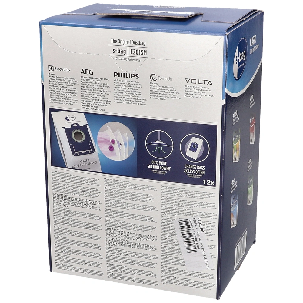 E201M S-Bag porzsák 12DB ELECTROLUX porszívó 