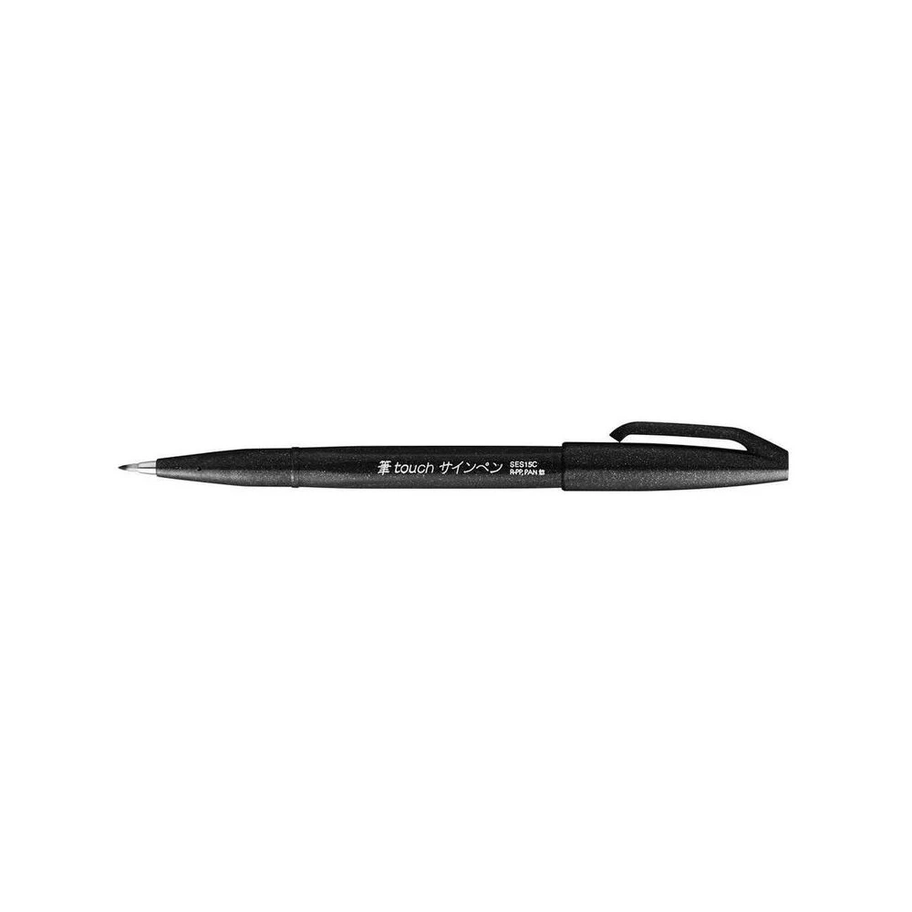 Ecsettoll, kalligrafikus hajlékony hegyű, Pentel SES15C-A fekete