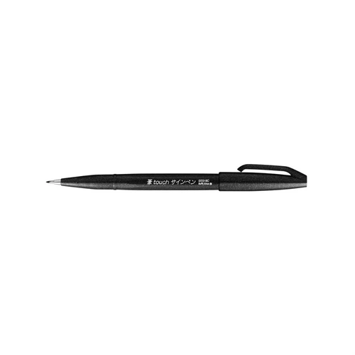 Ecsettoll, kalligrafikus hajlékony hegyű, Pentel SES15C-A fekete