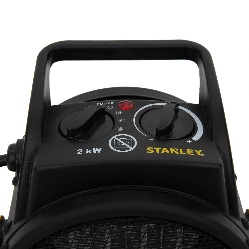 Elektromos fűtőtest, 2000 W, ipari, ventilátoros, 2 fokozatú, IPX4, fém ház, PTC fűtő, STANLEY ST-22-240-E / RENDELÉSRE