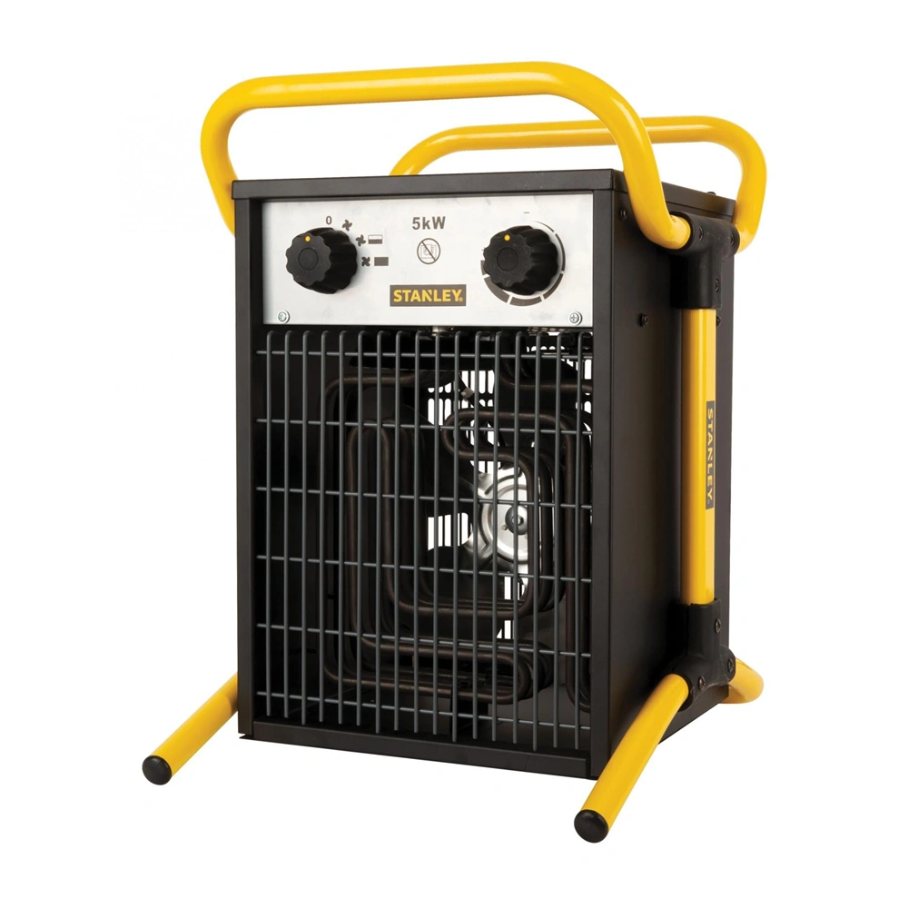Elektromos fűtőtest, 5000 W, ipari, ventilátoros, 2 fokozatú, IPX4, fém ház, 400V,  STANLEY ST-05-400-E / RENDELÉSRE