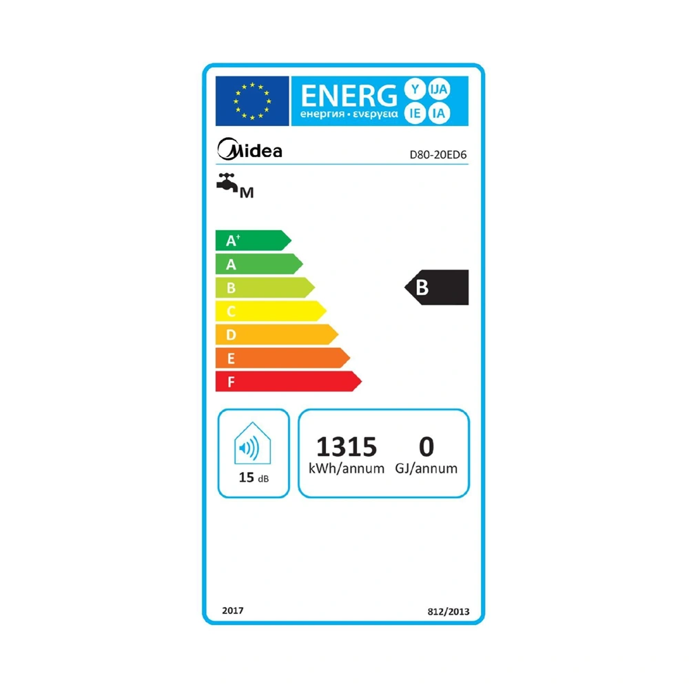 Elektromos vízmelegítő, bojler, 2000W, 75 liter, LED, MIDEA SMART D80-20ED6 / RENDELÉSRE