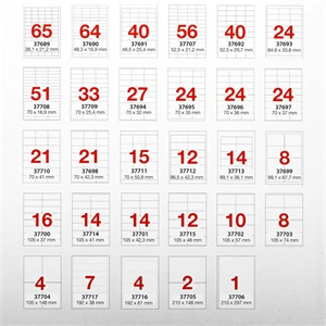 Etikett címke, 210x297mm, 100 lap, 1 címke/lap A-Series