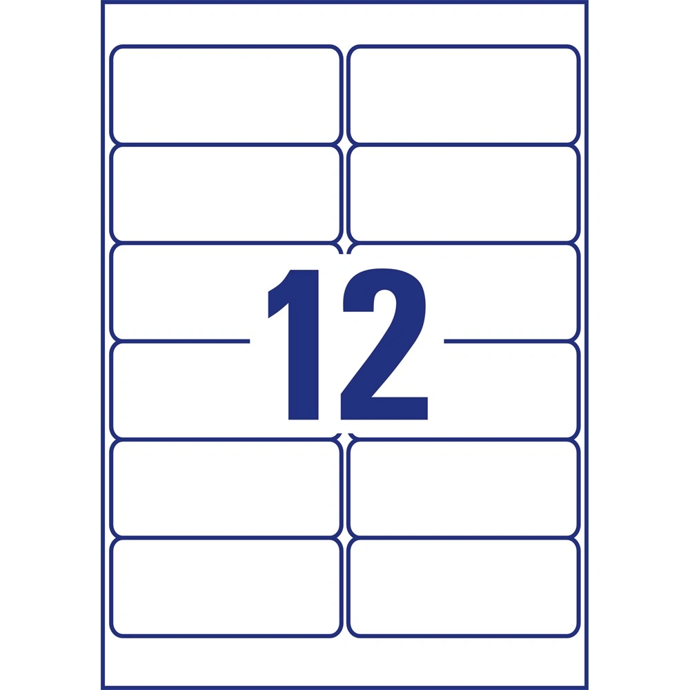 Etikett címke, 99,1 x42,3mm, időjárásálló poliészter, 12 címke/ív, 20 ív/doboz, Avery fehér