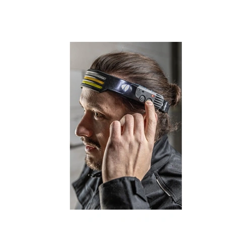 Fejlámpa, fejpánt világítás, akkumulátoros, mozgásérzékelő, COB LED, 10 funkcióval, USB, HÖGERT HT1E427