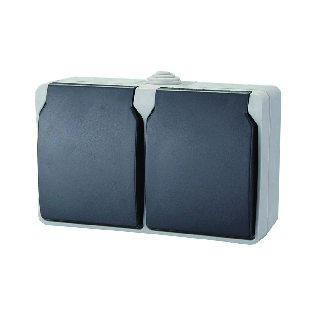 Földelt 2db aljzat kültéri, falon kívüli, IP54, 16A, AQUATOP 9872H