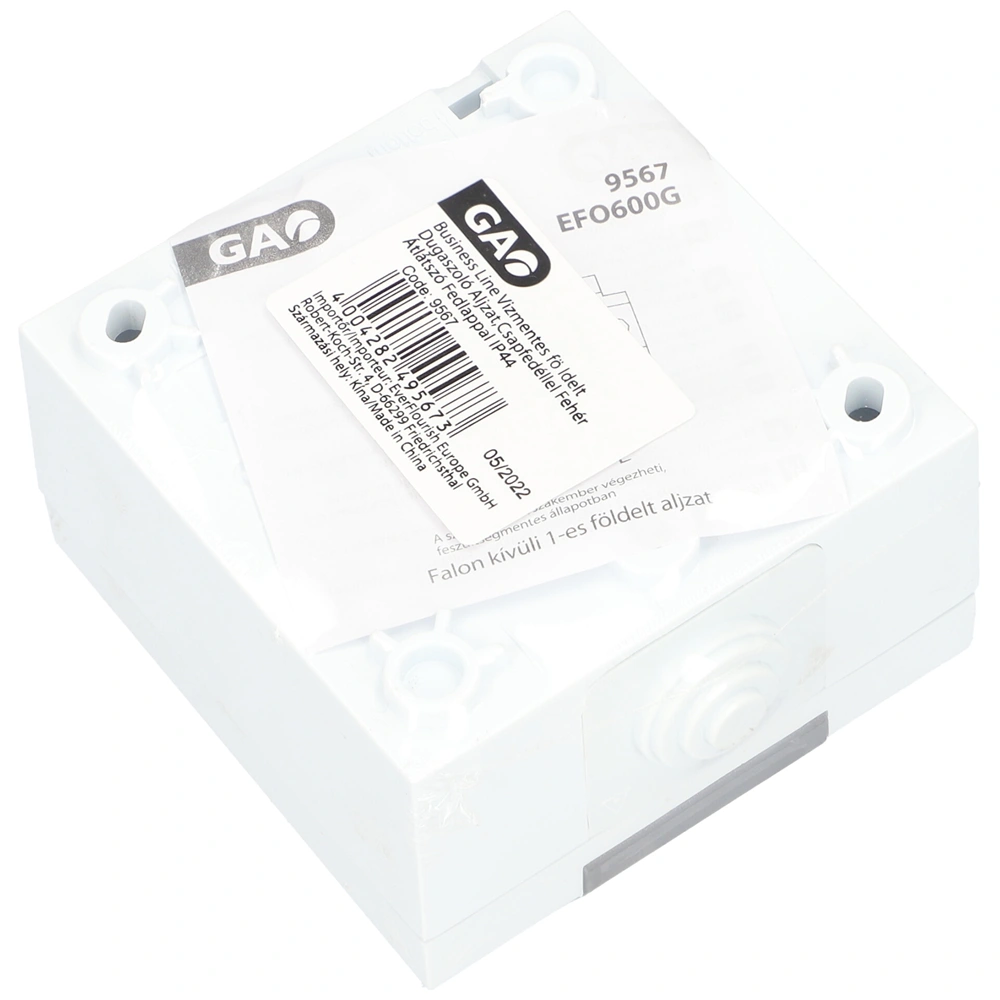 Földelt aljzat, falon kívüli, átlátszó csapfedeles, IP54