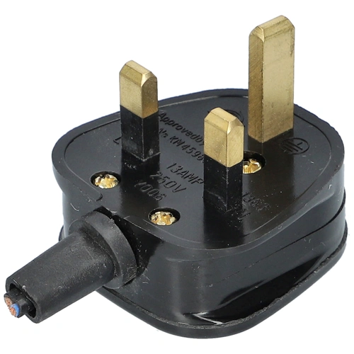 Földelt dugvilla 13A  (bontott, fekete) ( ANGOL )  