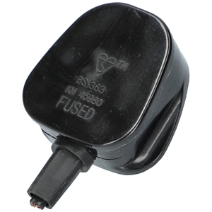 Földelt dugvilla 13A  (bontott, fekete) ( ANGOL )  