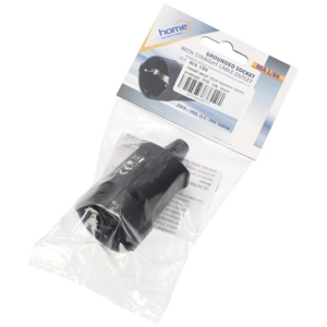 Földelt lengő aljzat ( dugalj ), egyenes kábelvezetéssel, IP20, 16A, fekete