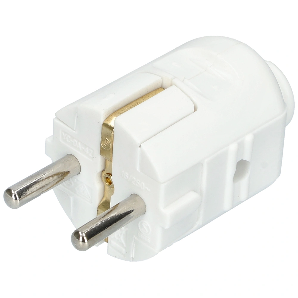 Földelt lengő dugvilla (fehér, egyenes kivezetés) PVC (UVD004) G0101 HELYETTE: NED 1/WH