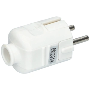 Földelt lengő dugvilla (fehér, egyenes kivezetés) PVC (UVD004) G0101 HELYETTE: NED 1/WH