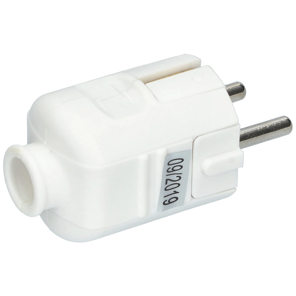 Földelt lengő dugvilla (fehér, egyenes kivezetés) PVC (UVD004) G0101 HELYETTE: NED 1/WH