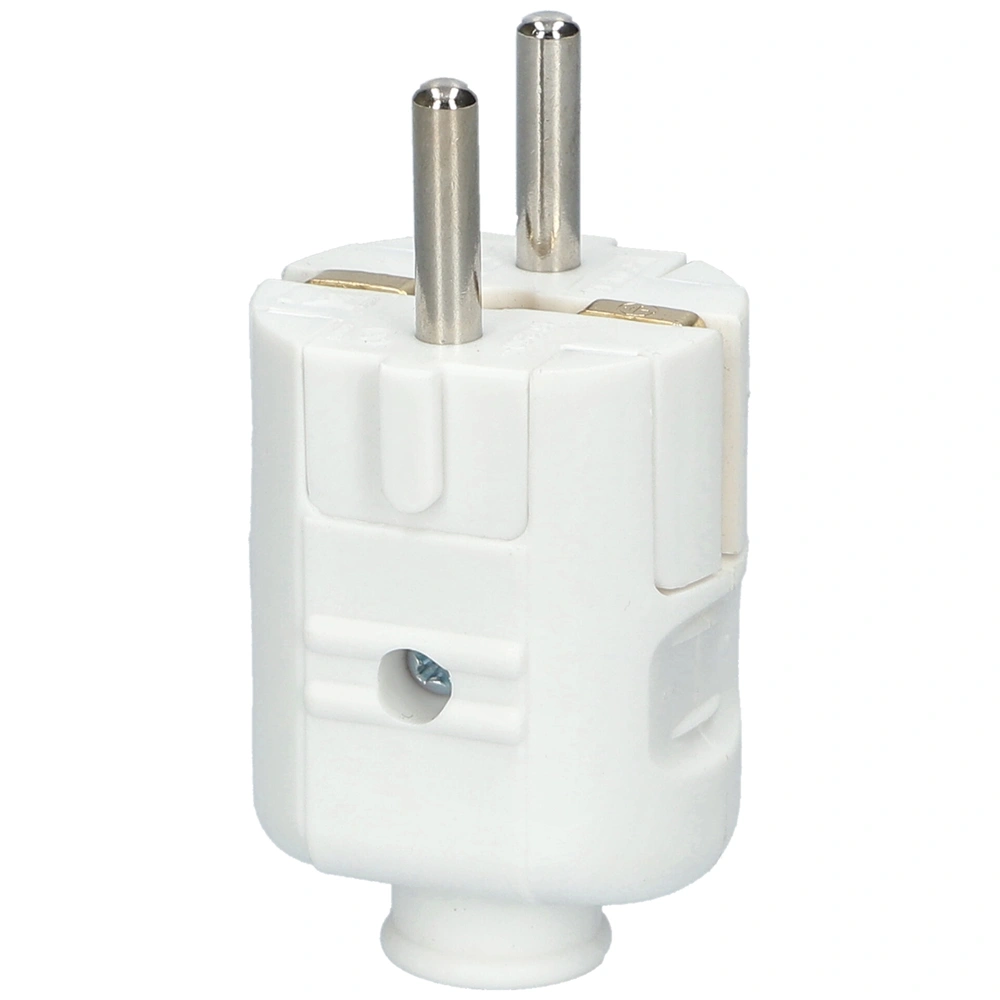 Földelt lengő dugvilla (fehér, egyenes kivezetés) PVC (UVD004) G0101 HELYETTE: NED 1/WH